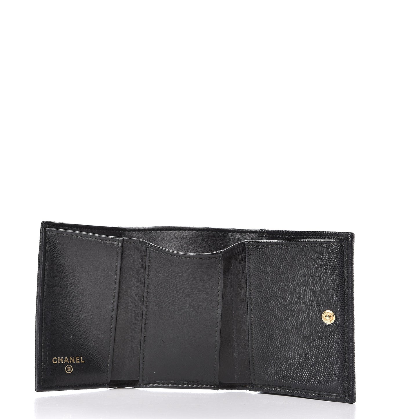 Caviar Quilted Small Boy Flap Wallet Black