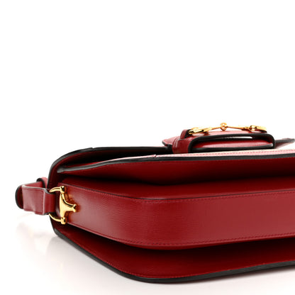 Gucci GG Supreme Monogram Azalea Calfskin Horsebit 1955 Shoulder Bag Beige Ebony New Cherry Red 10 of 12