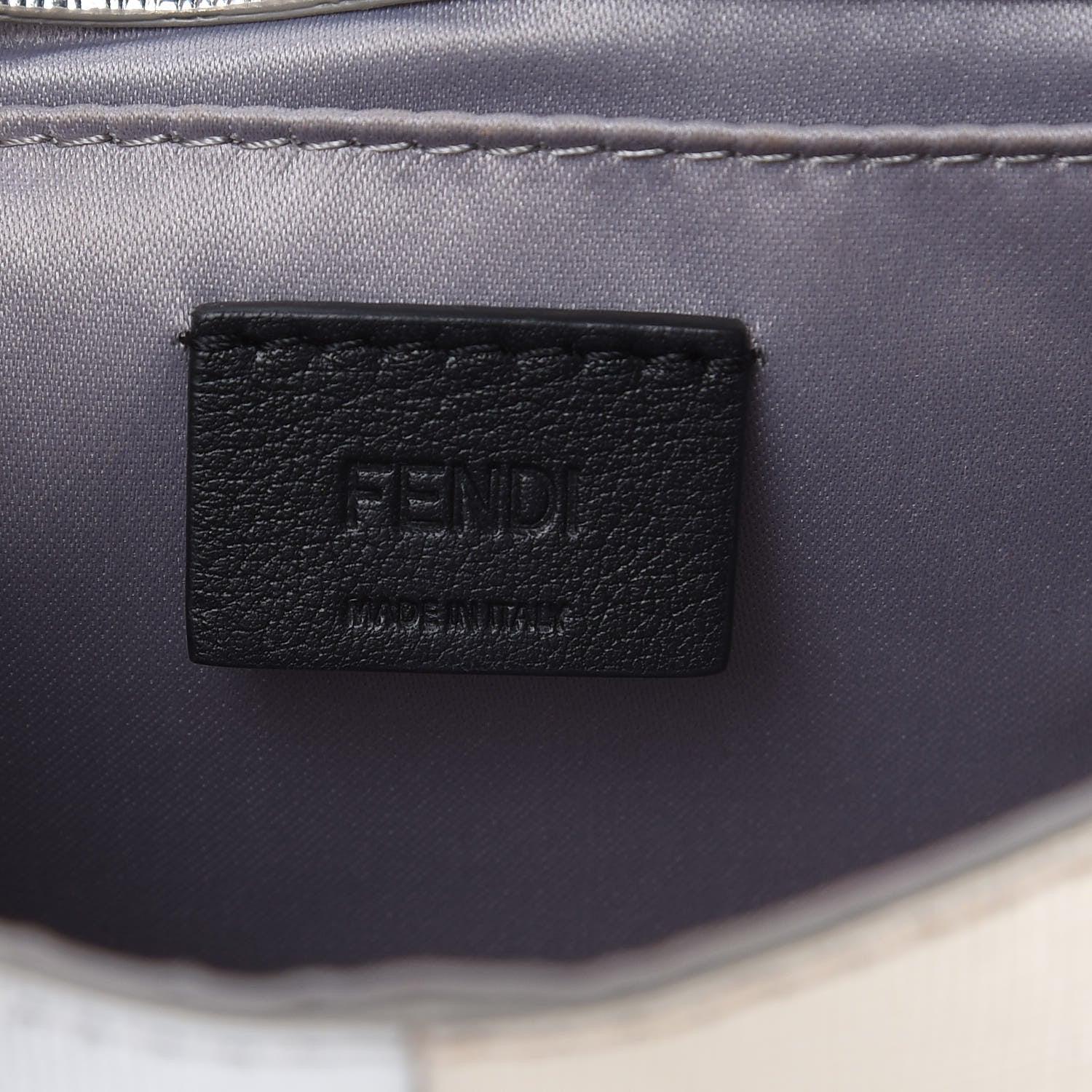 Fendi Vitello Mirror Elite Bi-Color Mini Rush Clutch Argento Champagne 6 of 16