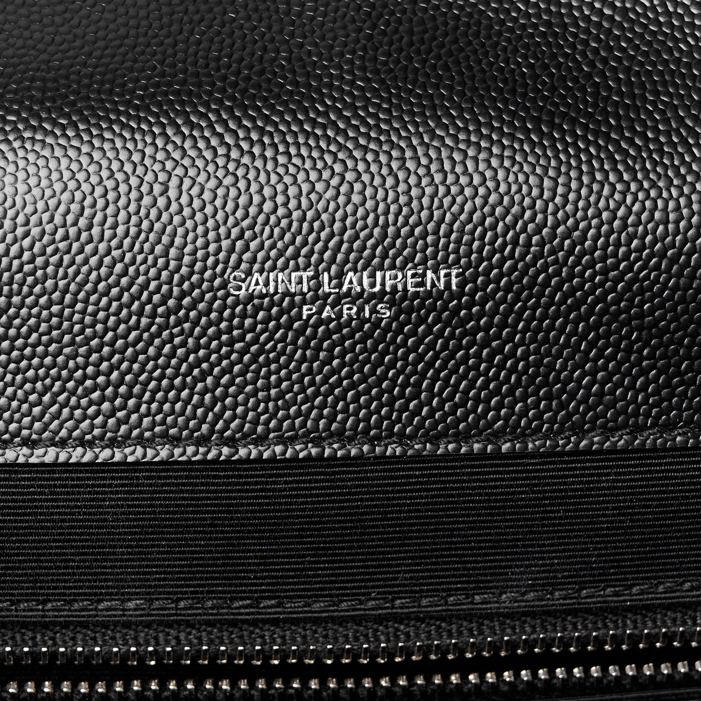 Grain De Poudre Textured Mixed Matelasse Large Triquilt Monogram Satchel Black