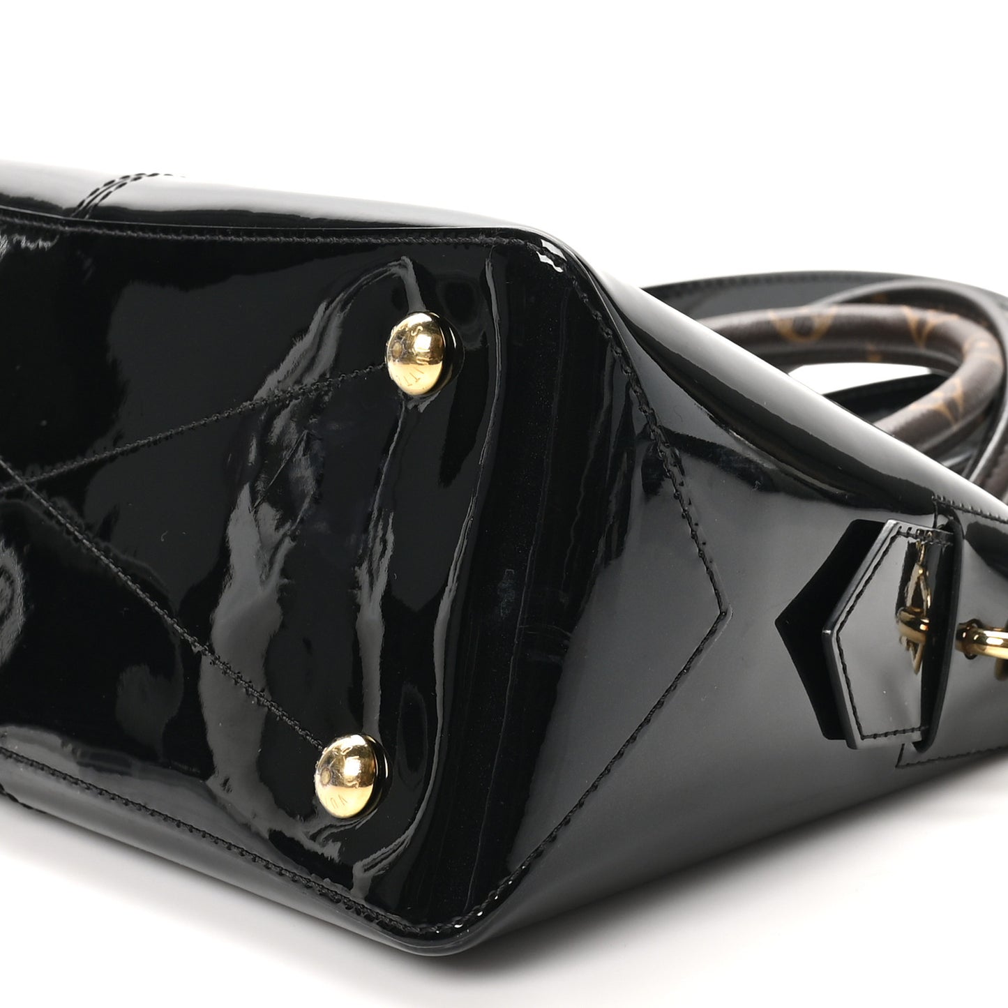 Patent Calfskin Miroir Tote Black