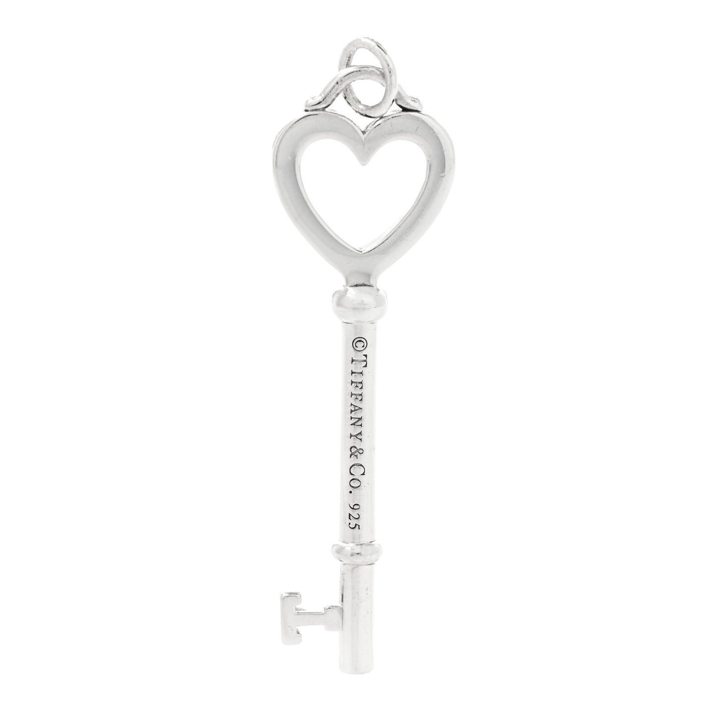 Sterling Silver Large Heart Key Pendant