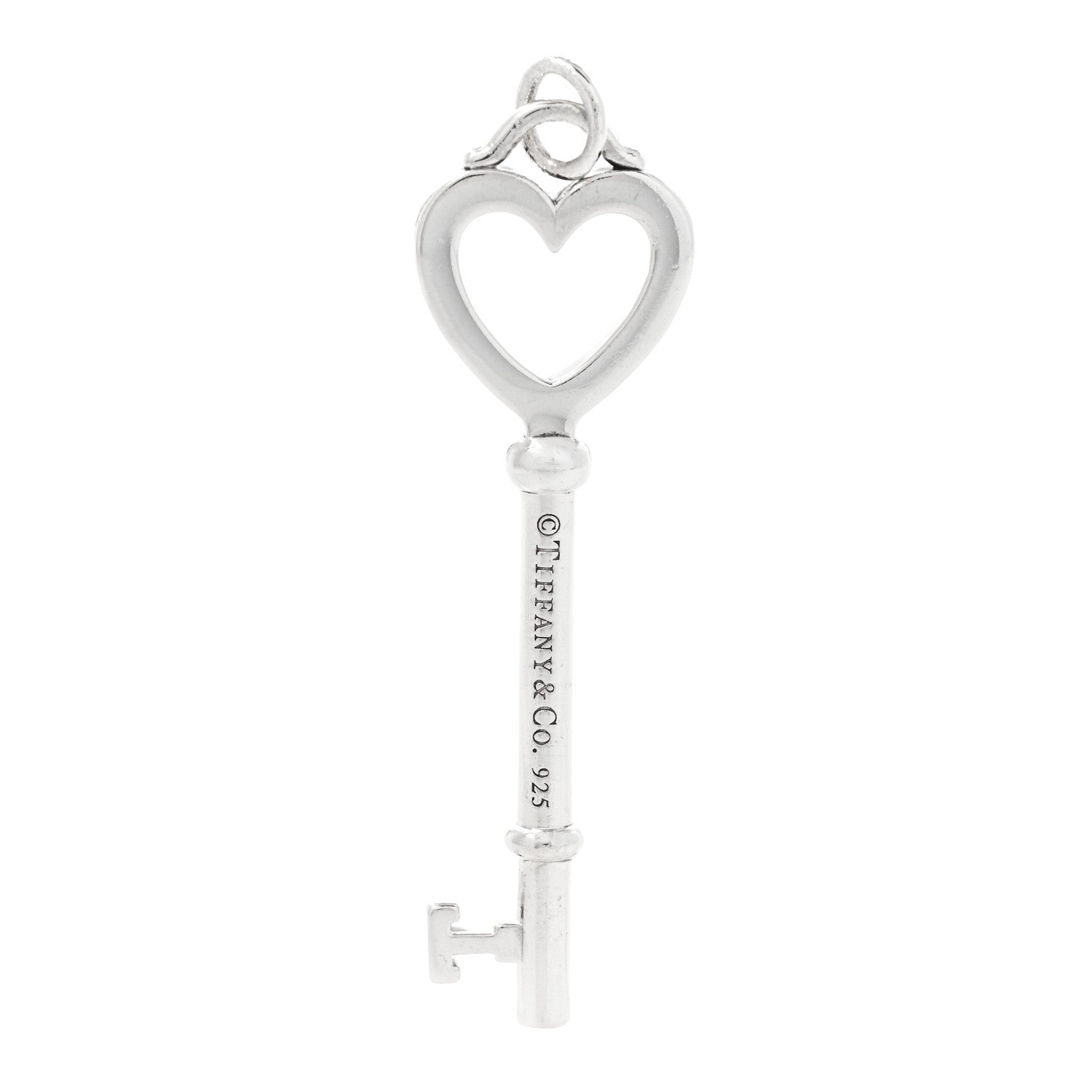 Tiffany Sterling Silver Large Heart Key Pendant 1 of 4