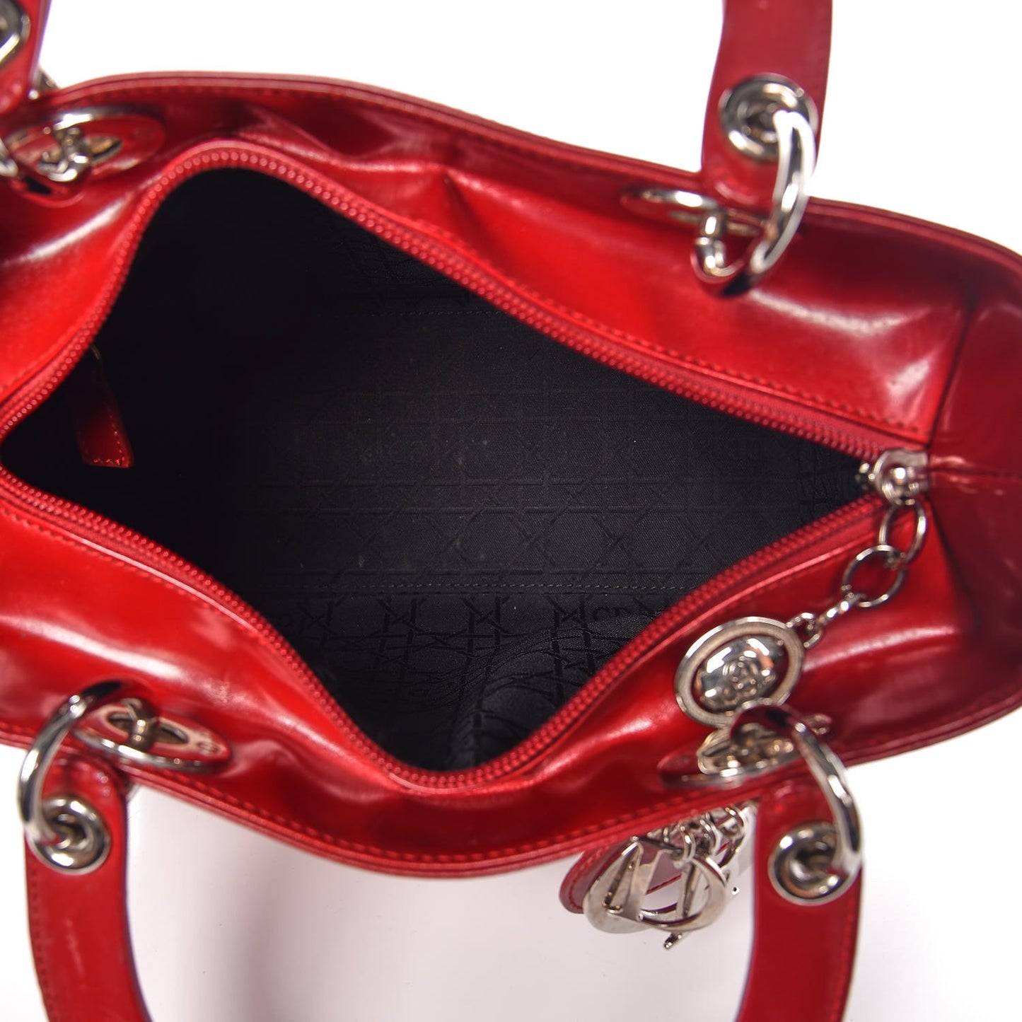 Patent Medium Lady Dior Red