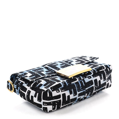 Fendi X JOSHUA VIDES Nylon FF Cloudy Mini Belt Baguette Bag White Celeste Black 4 of 12