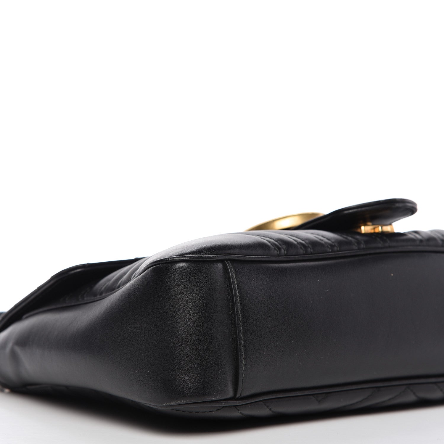 Gucci Calfskin Matelasse Medium GG Marmont Shoulder Bag Black 6 of 9