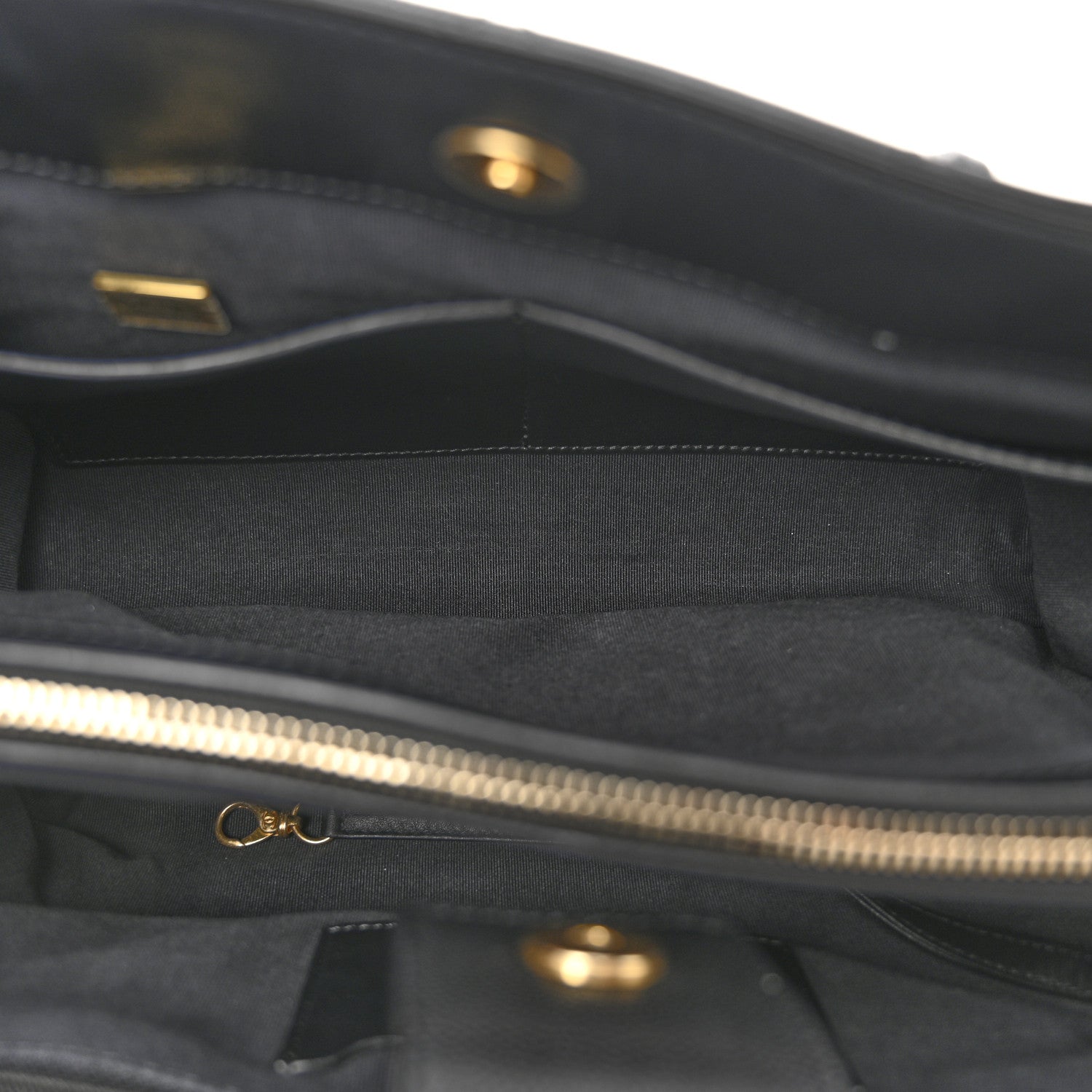 Chanel Shiny Caviar Quilted Chain Handle Small Shopping Tote Black 5 of 14