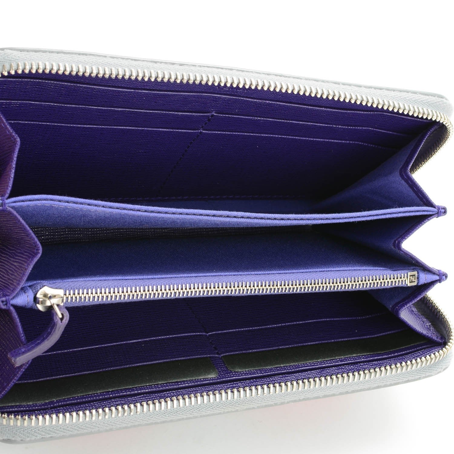Fendi Vitello Elite Studded Hypnoteyes Zip Around Wallet Polvere Multicolor 5 of 7
