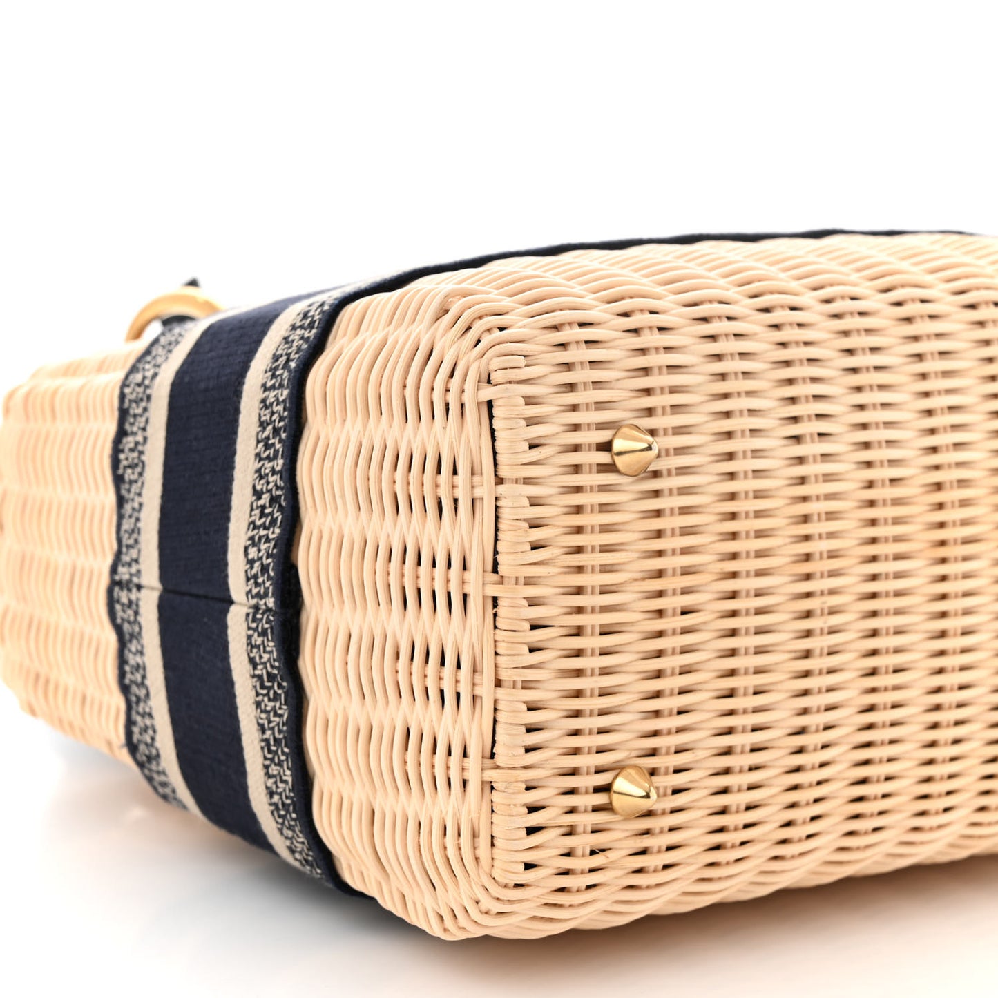 Wicker Oblique Medium Lady Dior Bag Blue