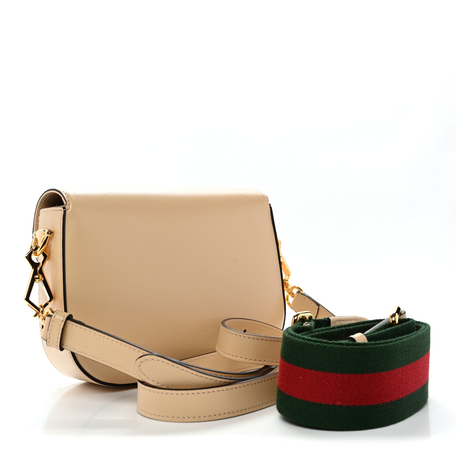 Gucci Azalea Calfskin Web Mini Horsebit 1955 Shoulder Bag Bubble Tea 3 of 10