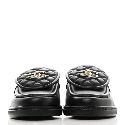 Chanel Lambskin Quilted CC Turnlock Loafers 39 Black 2 of 9