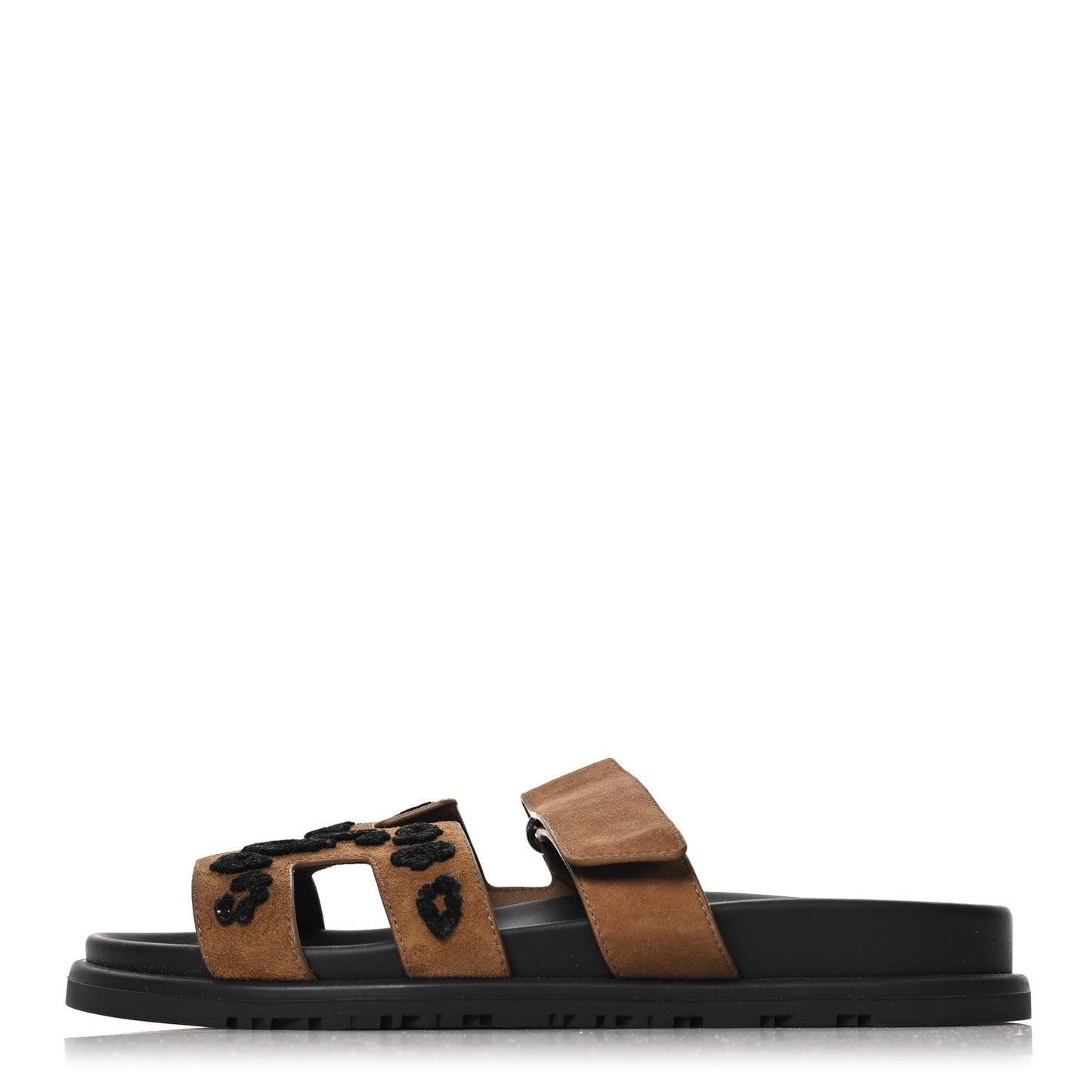 Suede Goatskin Womens Chypre Sandals 37 Brun Fume Black