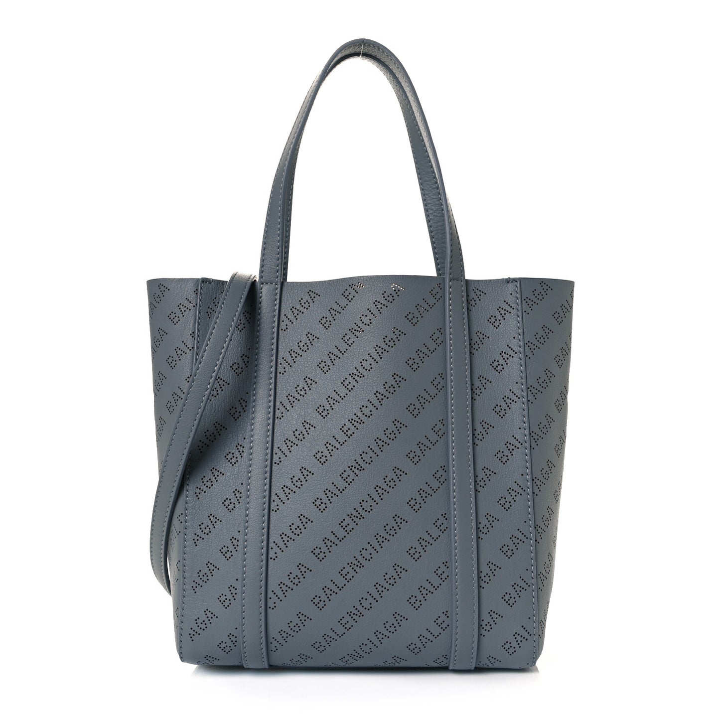 Smooth Calfskin Logo Perforated XXS Everyday Tote Gris Cendre