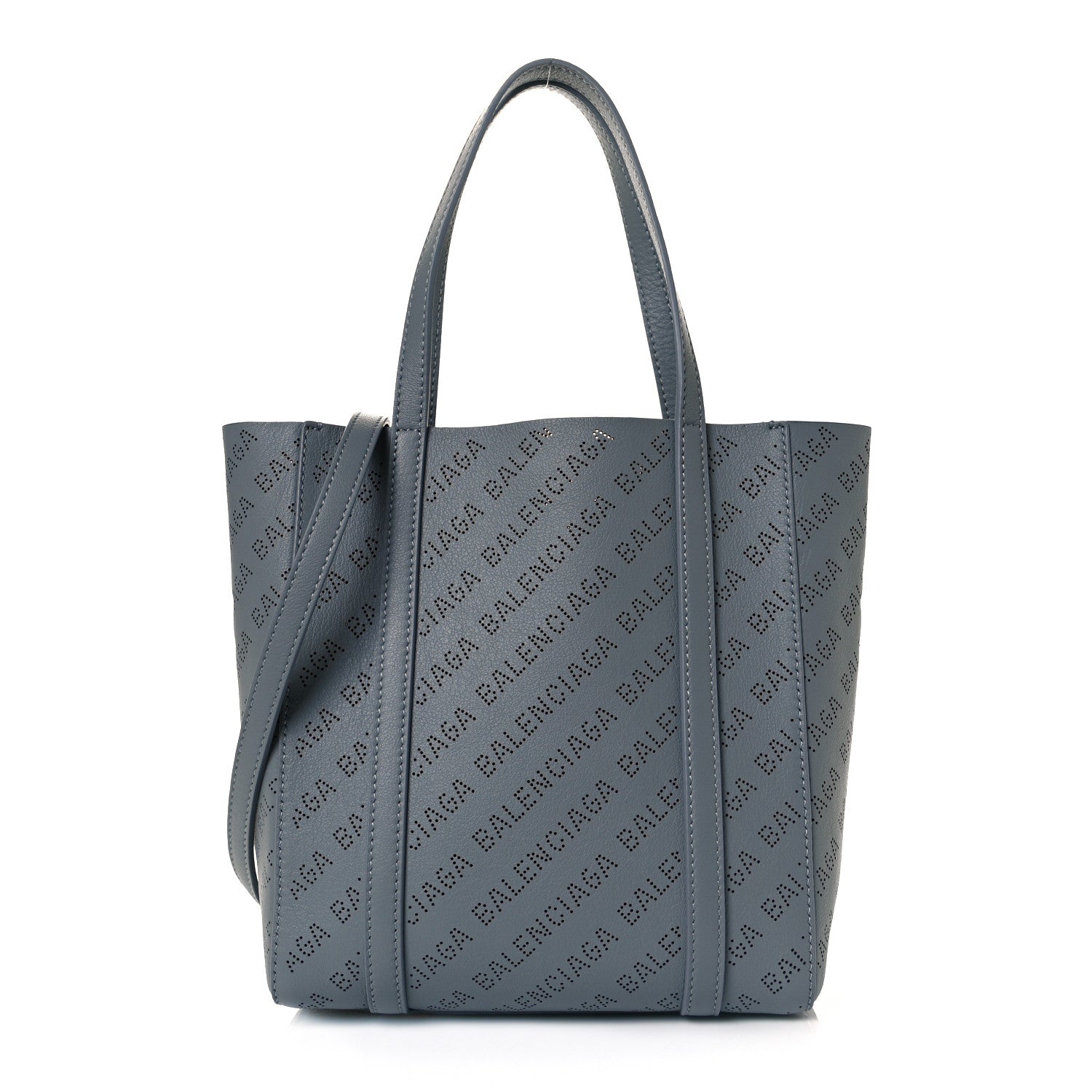 Balenciaga Smooth Calfskin Logo Perforated XXS Everyday Tote Gris Cendre 1 of 7