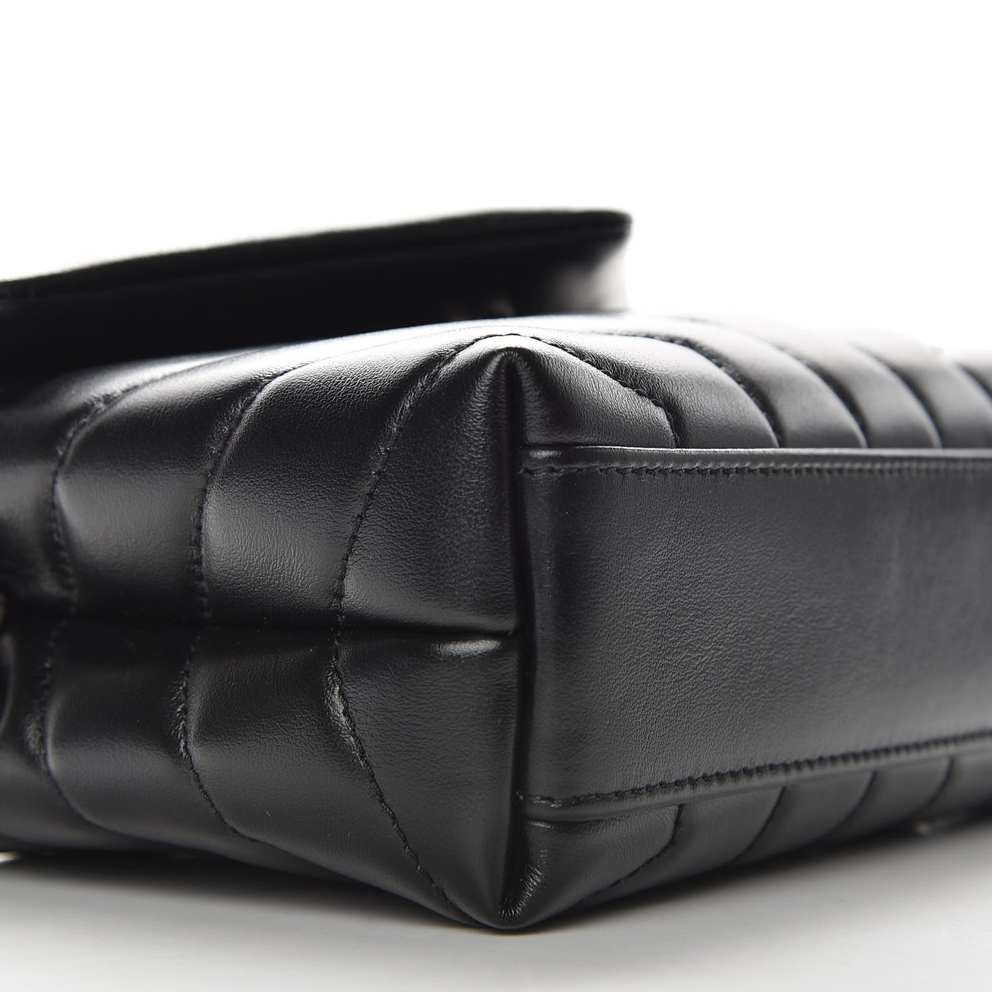 Calfskin Y Quilted Monogram Toy Loulou Crossbody Bag Black