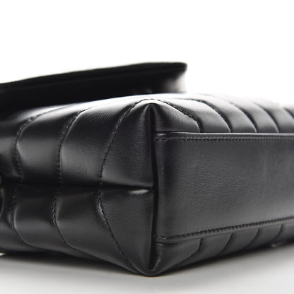 Saint Laurent Calfskin Y Quilted Monogram Toy Loulou Crossbody Bag Black 6 of 10