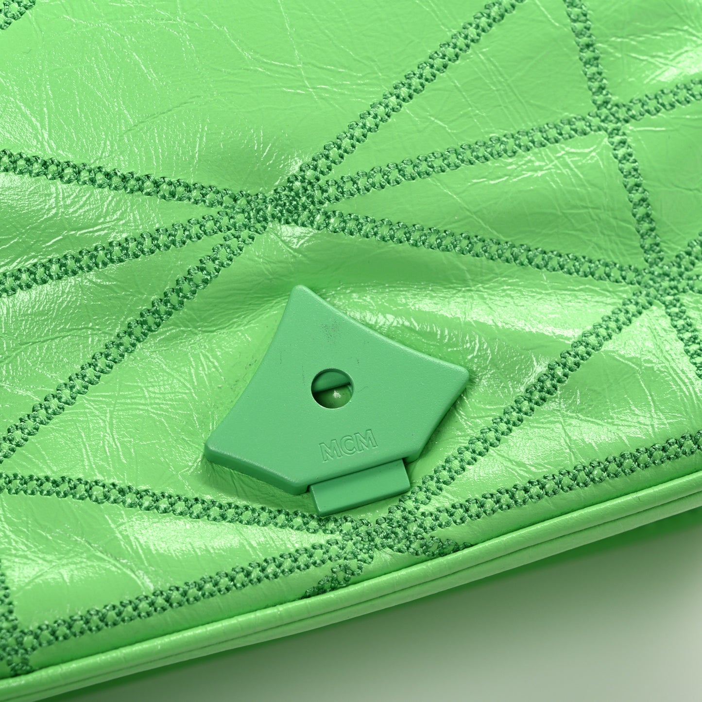 Crash Calf Quilted Mini Travia Shoulder Bag Summer Green