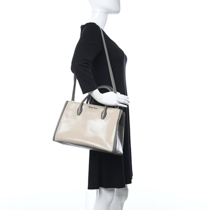 Miu Miu Crackled Goatskin Top Handle Tote Pomice Argilla 2 of 15