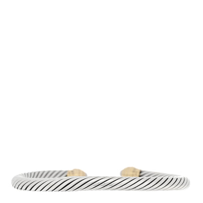 David Yurman Sterling Silver 14K Yellow Gold Cultured Pearl 5mm Cable Classics Petite Color Bracelet 2 of 3