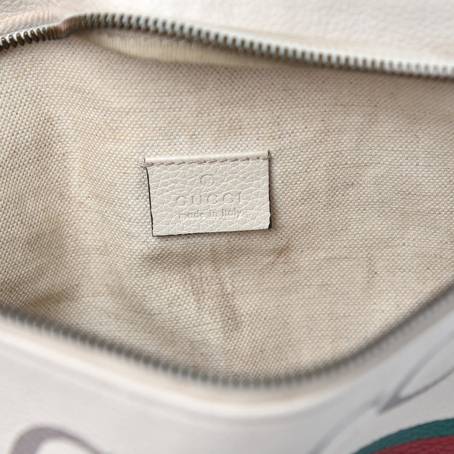 Grained Calfskin Logo Belt Bag White