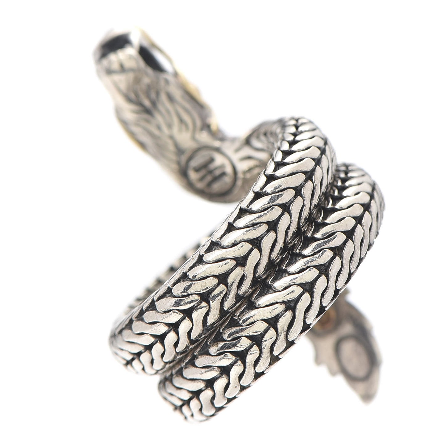 Sterling Silver 18K Yellow Gold Naga Dragon Coil Ring 54 7