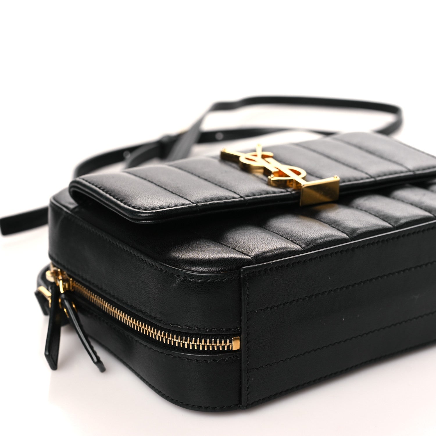 Saint Laurent Lambskin Matelasse Monogram Vicky Camera Bag Black 8 of 10