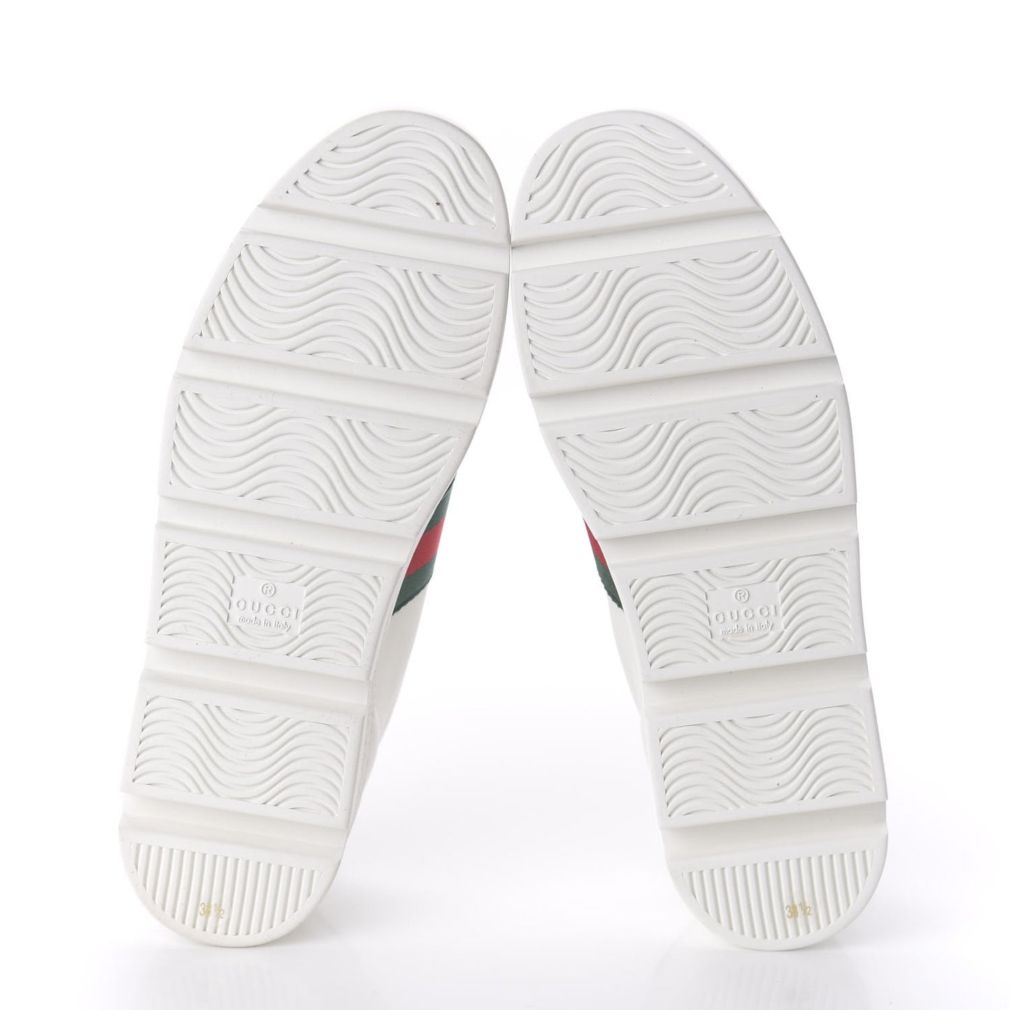 Calfskin Web Bee Embroidered Womens Ace Platform Sneakers 38.5 White