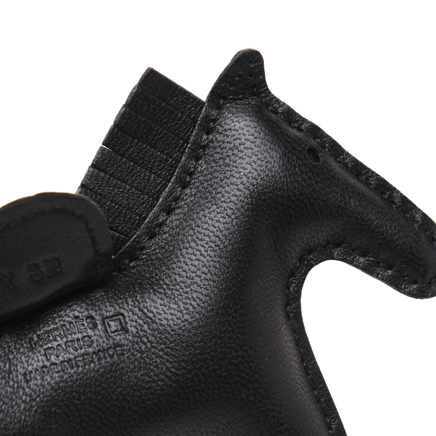 Hermes Milo Lambskin Matte Alligator Touch Grigri Rodeo Horse Bag Charm PM So Black 3 of 5