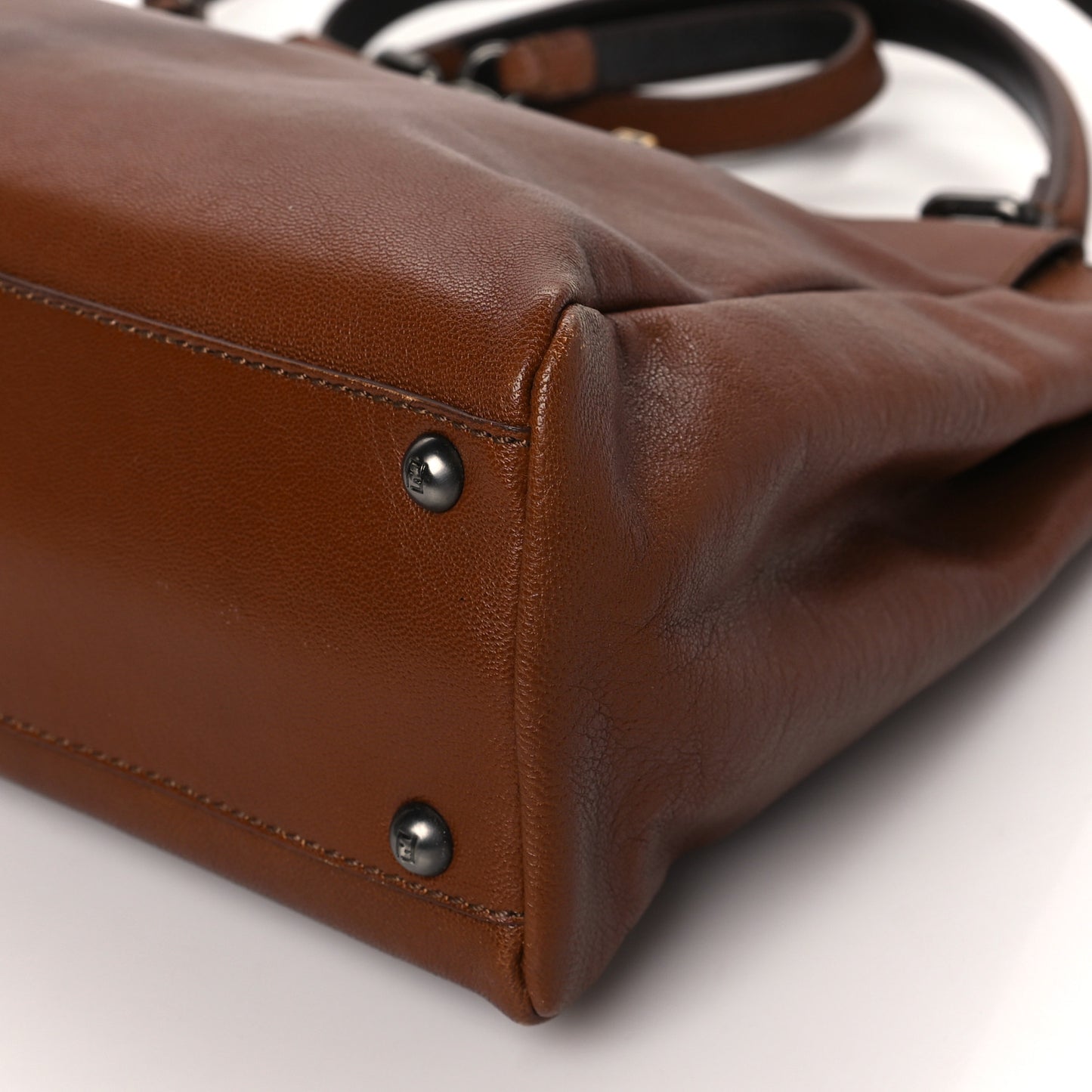 Goatskin Zucca Medium Peekaboo Iconic Satchel Cuoio Tobacco Moro