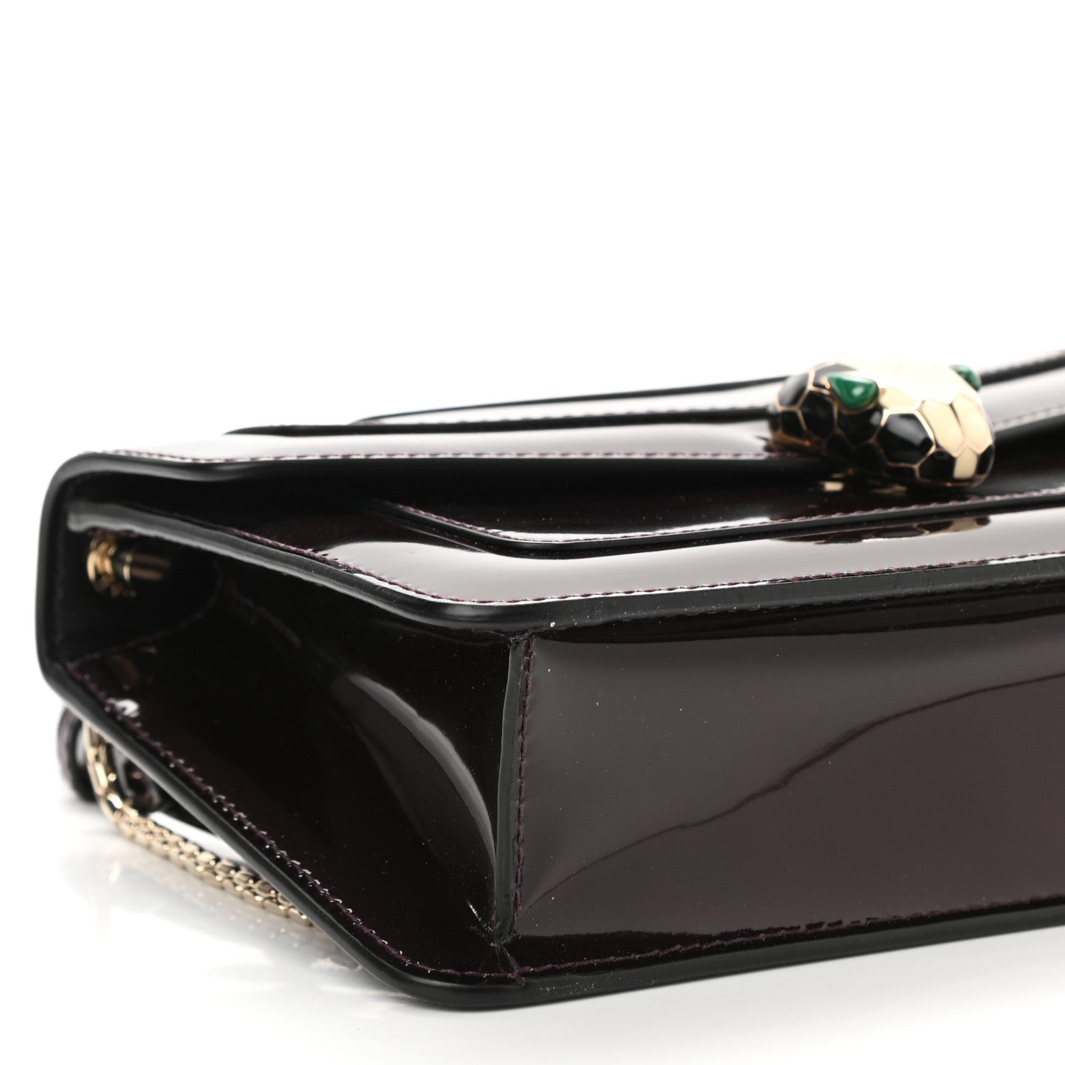 Bulgari Metallic Calfskin Serpenti Forever Shoulder Bag Plum 9 of 10