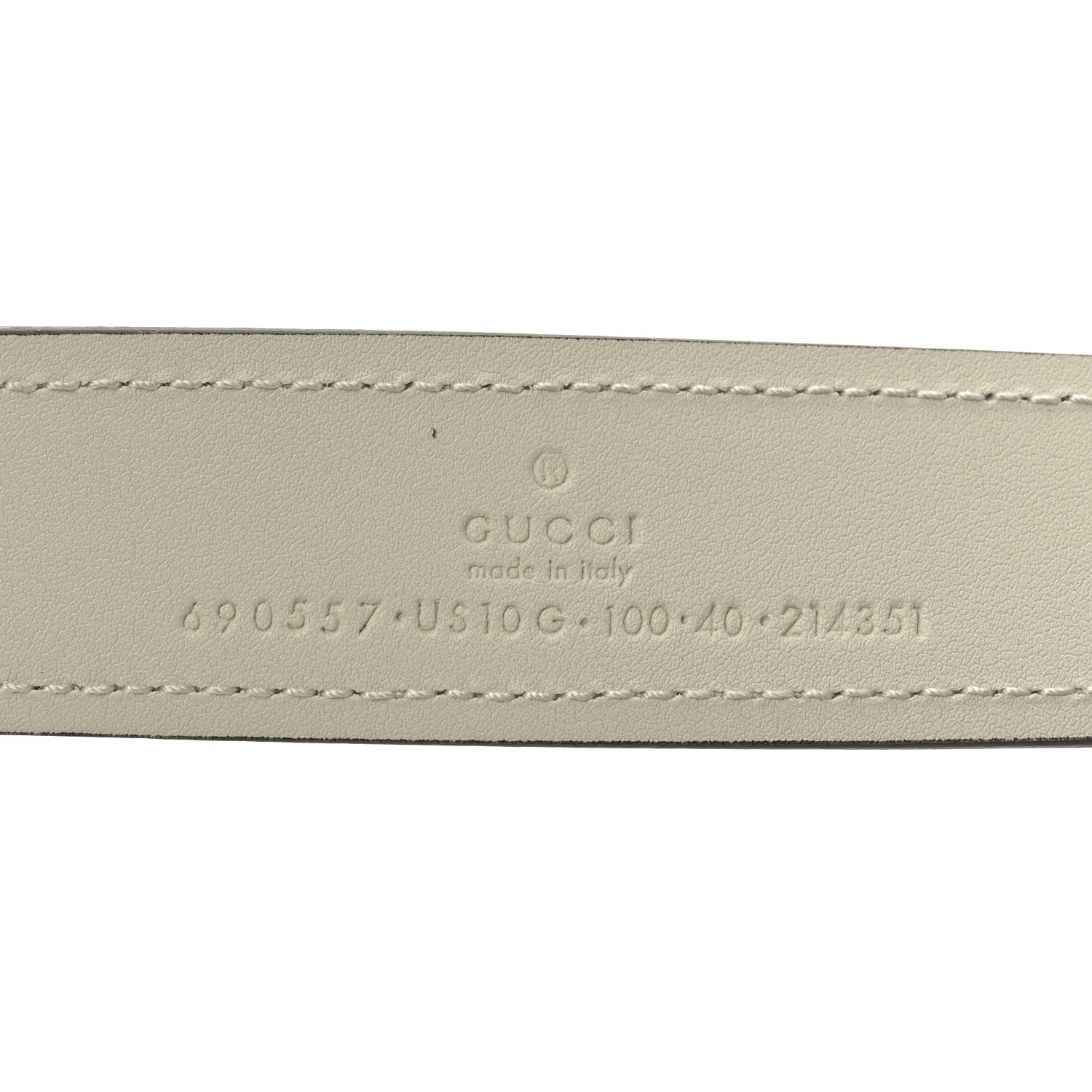 Gucci Ciny Lux Calfskin Blondie 30mm Belt 100 40 Mystic White 4 of 4