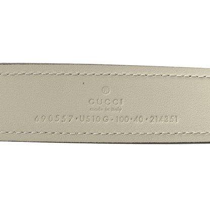 Gucci Ciny Lux Calfskin Blondie 30mm Belt 100 40 Mystic White 4 of 4