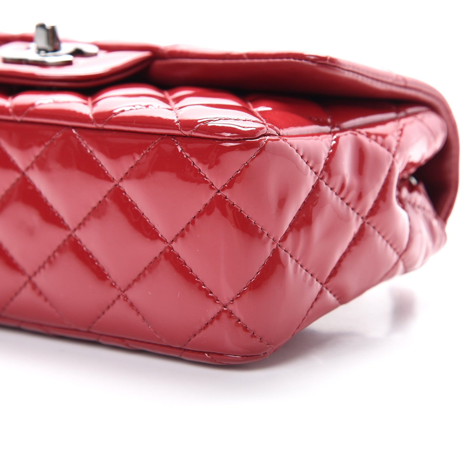 Chanel Patent Calfskin Quilted Mini Rectangular Flap Red 10 of 10