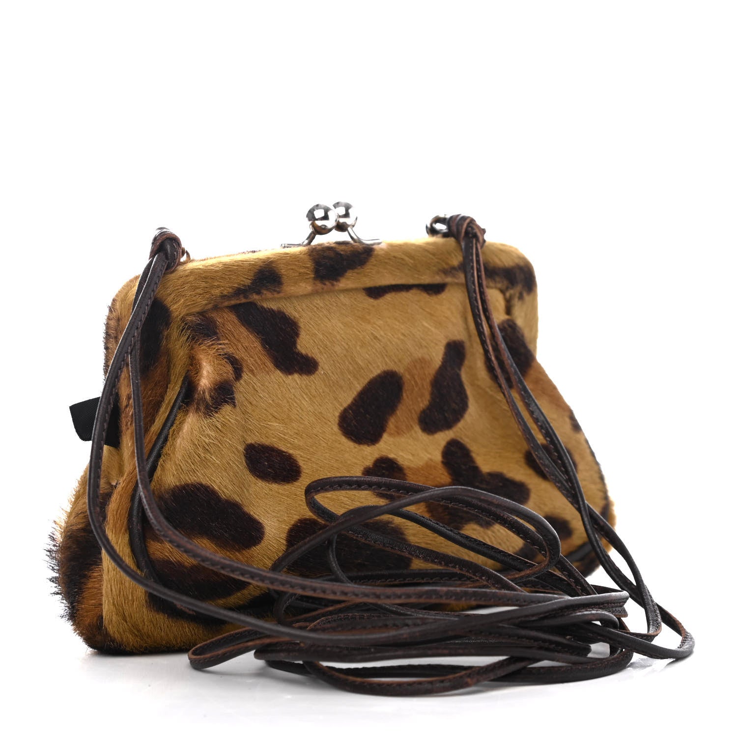 Prada Calf Hair Leopard Print Kisslock Crossbody 2 of 4