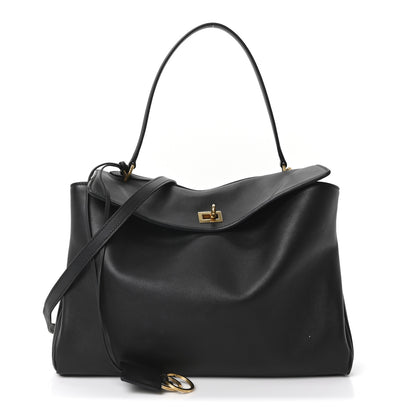 Balenciaga Natural Smooth Calfskin Medium Rodeo Top Handle Handbag Black 1 of 9