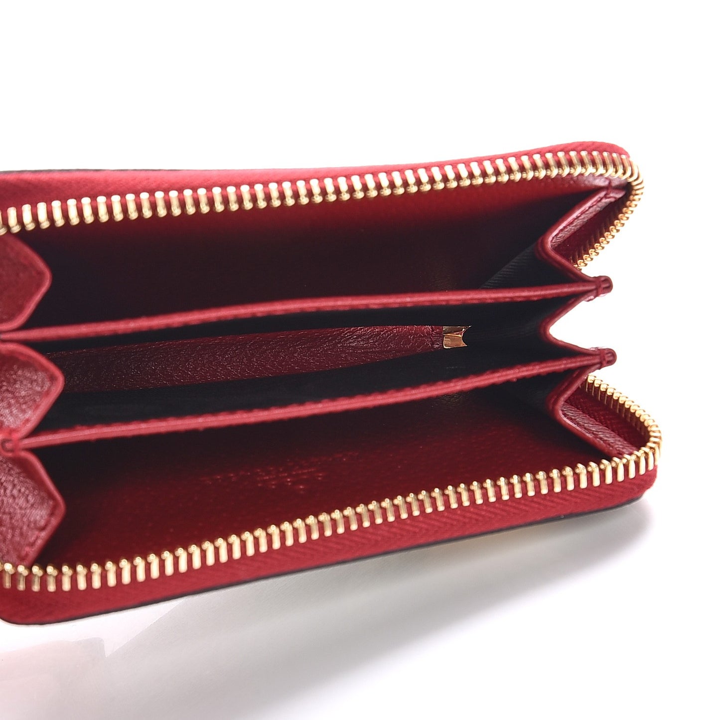 GG Supreme Monogram Tian Zip Around Card Case Wallet Beige Multicolor Red