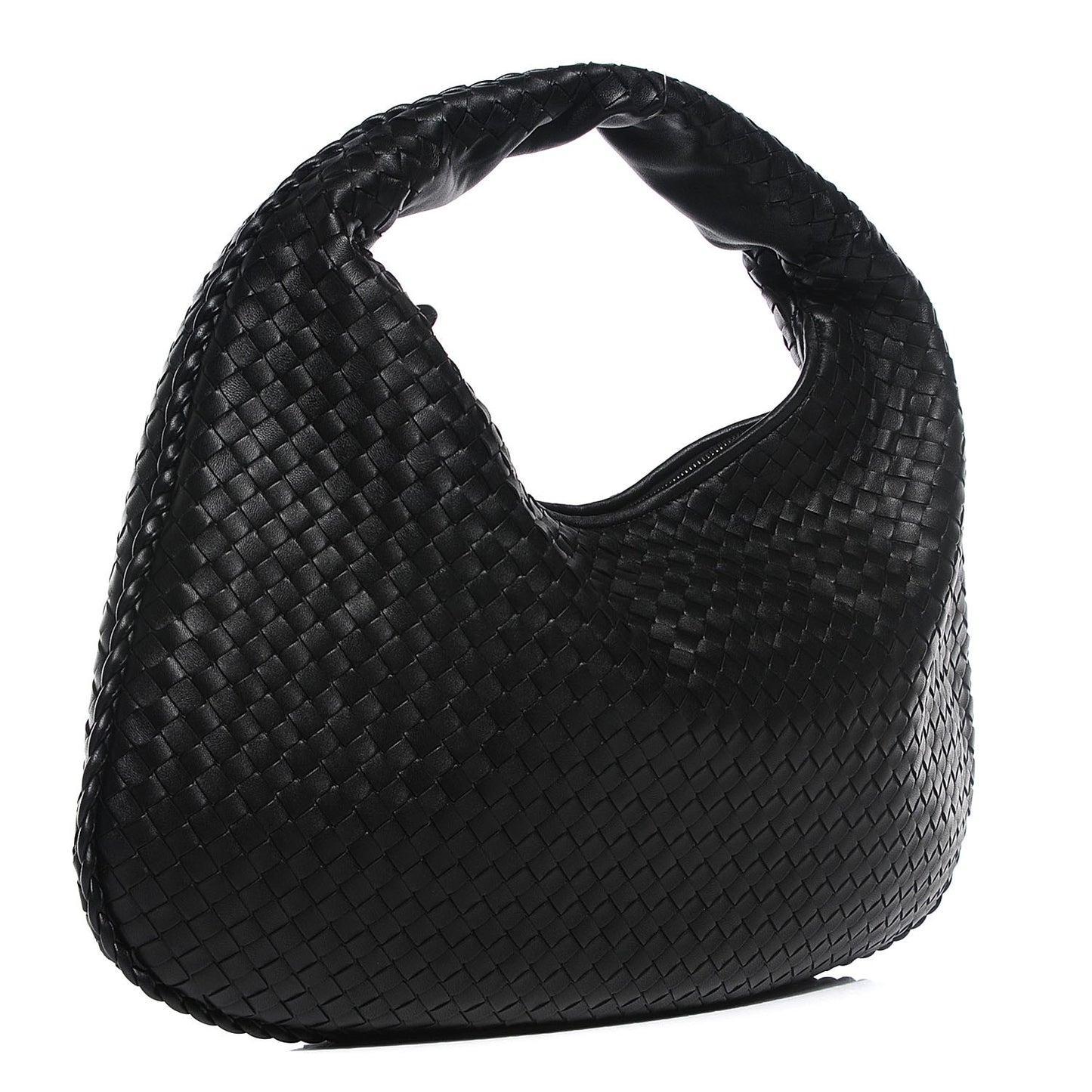Nappa Intrecciato Large Veneta Hobo Nero Black