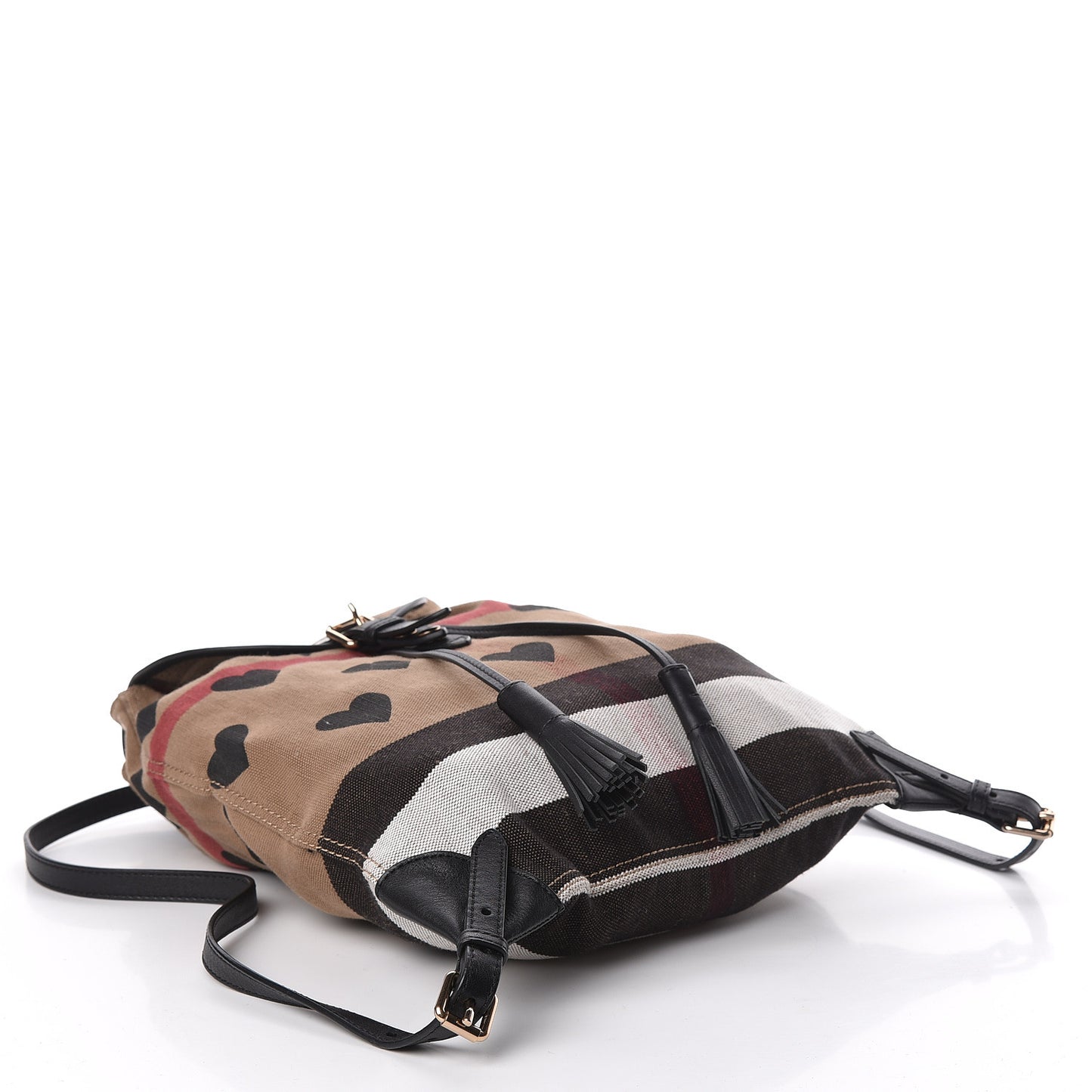 Overdyed Canvas Mega Check Heart Print Medium Chiltern Backpack Black