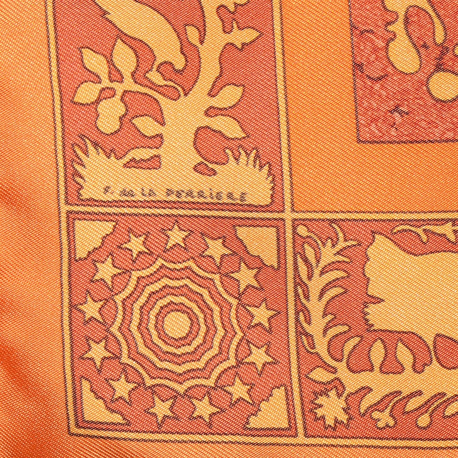 Hermes Silk Early America Pocket Square Scarf 4 of 7