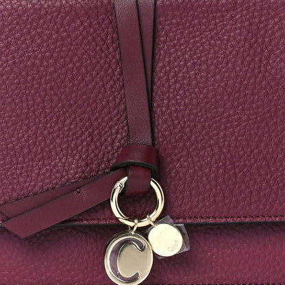 Chloe Grained Calfskin Alphabet Clutch Shoulder Bag Burgundy 9 of 12