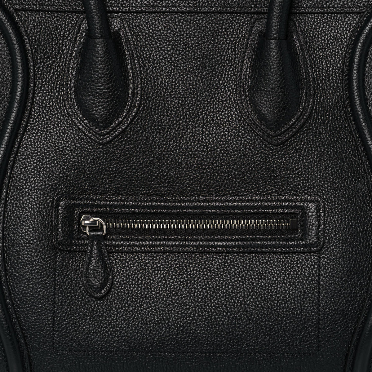 Drummed Calfskin Mini Luggage Black