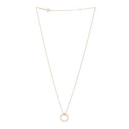 Tiffany 18K Rose Gold Diamond T Baguette Pave Pendant Necklace 3 of 6
