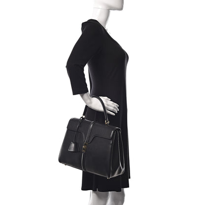 Celine Satinated Calfskin Medium 16 Top Handle Bag Black 2 of 15