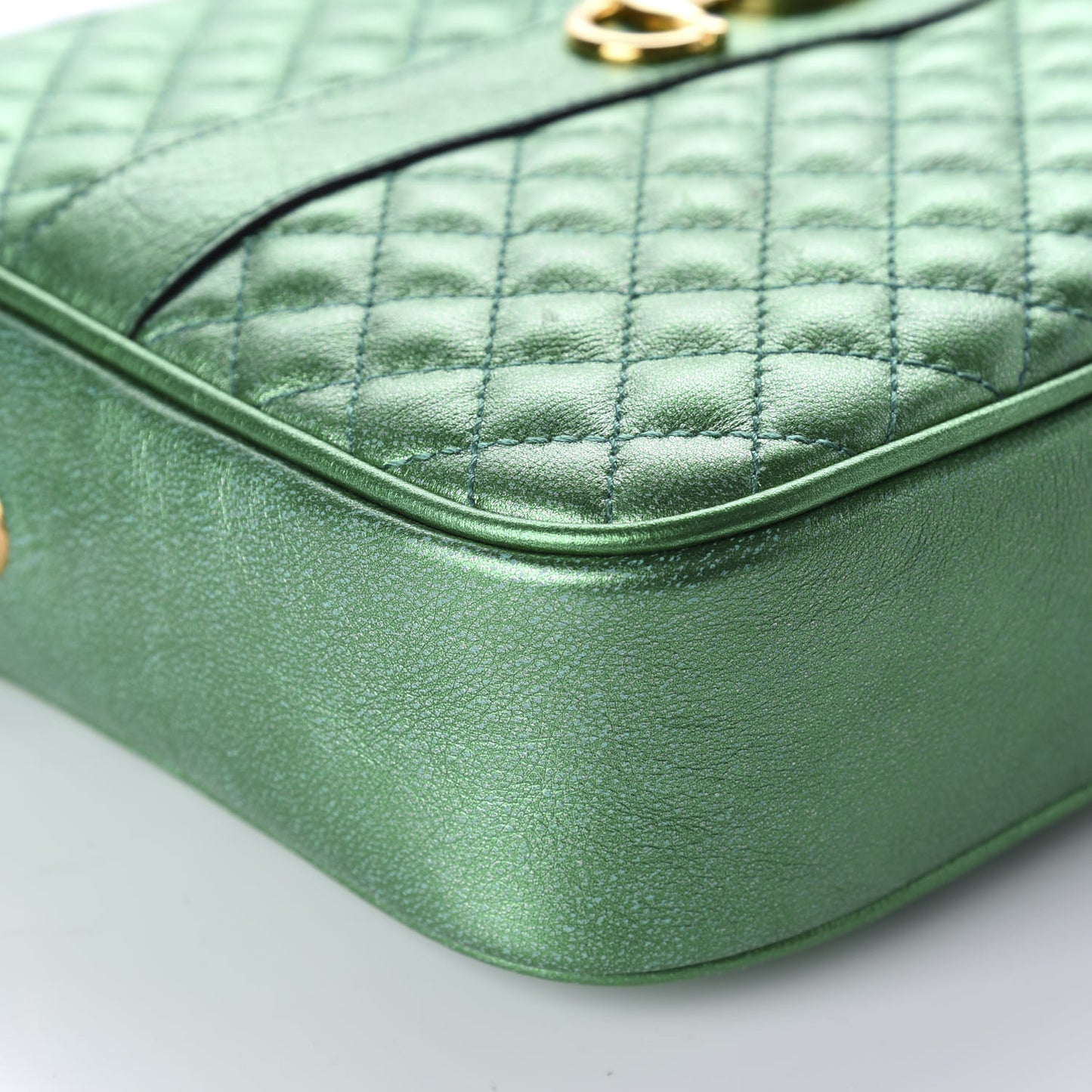 Laminated Nappa Trapuntata Small Zumi Shoulder Bag Jasmine Green