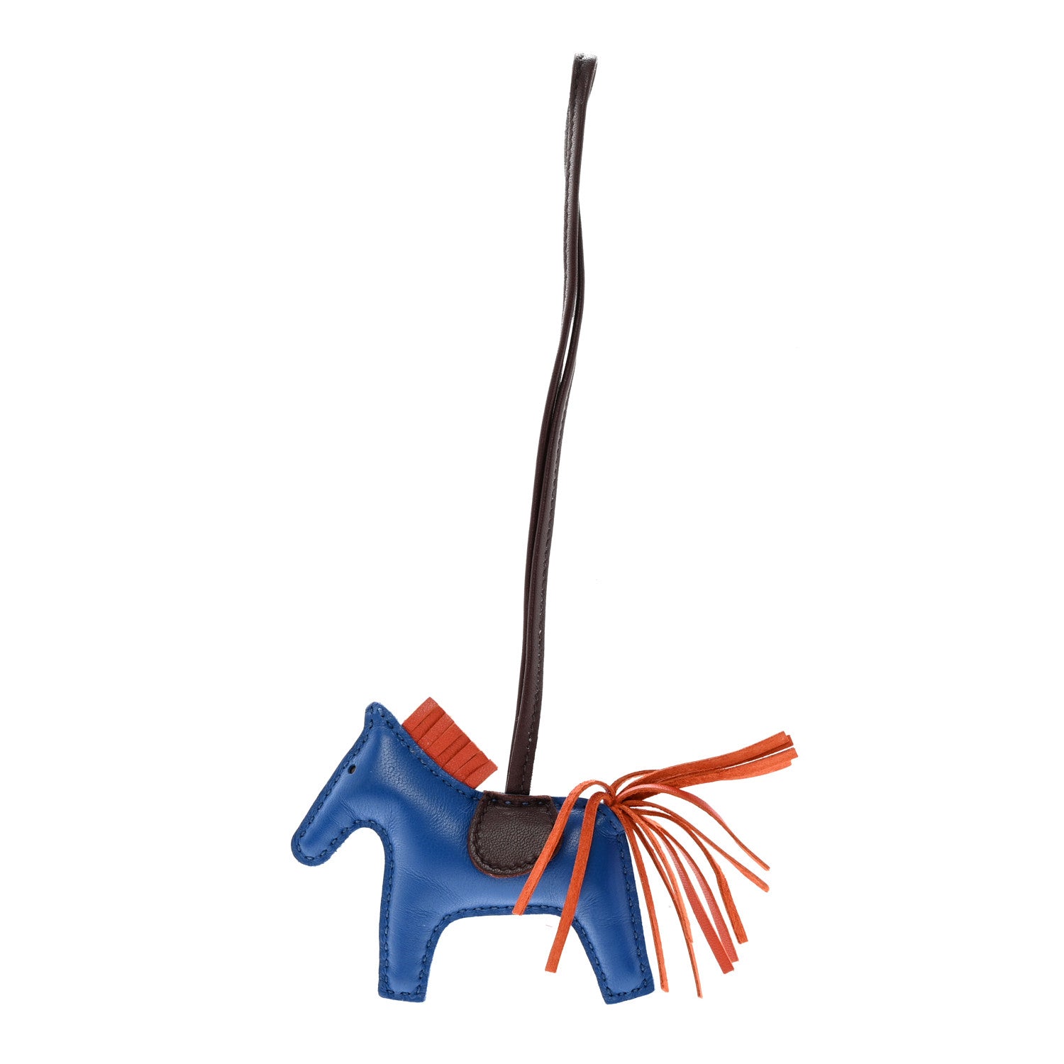 Hermes Milo Lambskin Grigri Rodeo Horse Bag Charm PM Bleu France Cornaline Rouge Sellier 1 of 7