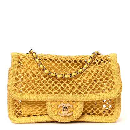 Chanel Mesh Macrame Small Flap Bag Yellow 1 of 11