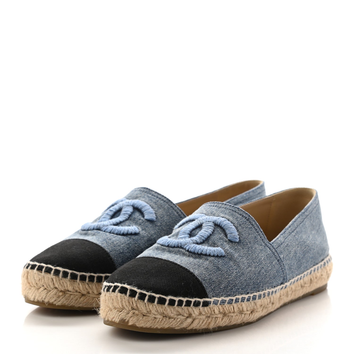Chanel Denim CC Espadrilles 41 Blue Black 3 of 13