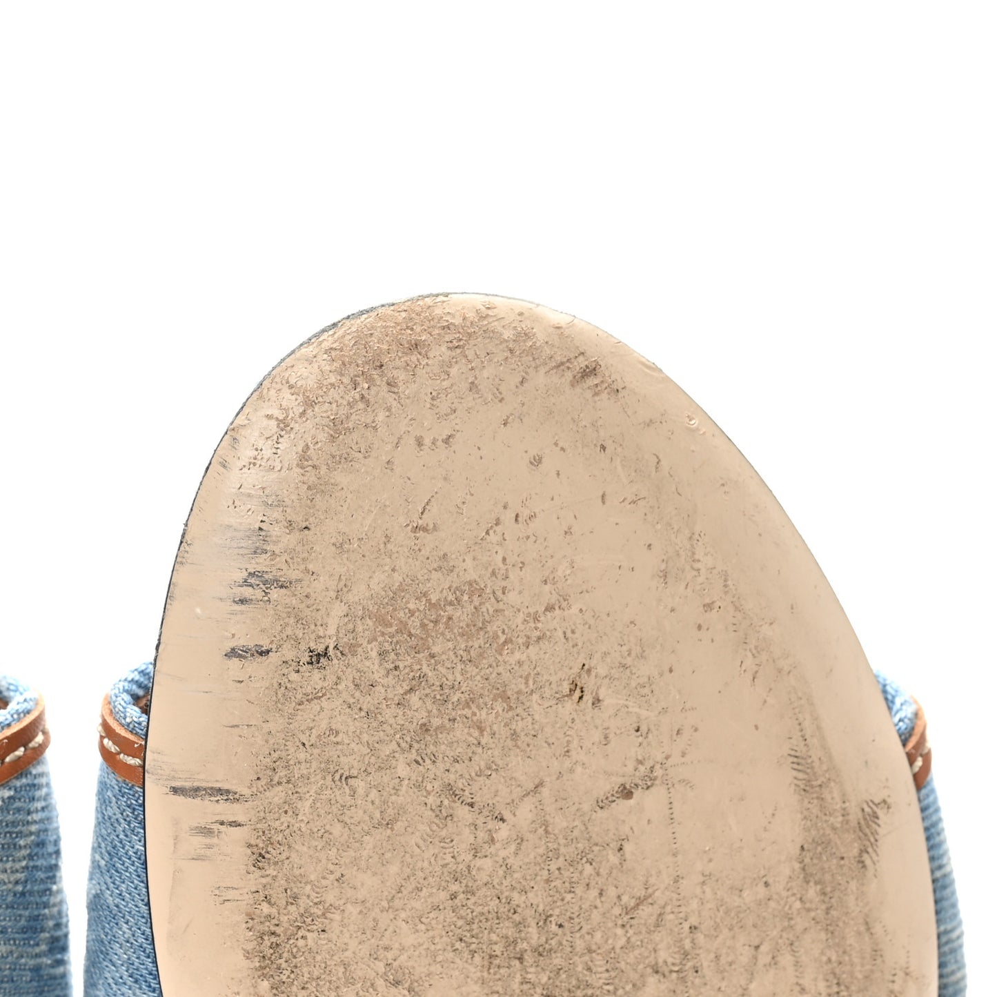 Denim Print Logo Flat Slide Sandals 38 Denim Brandy