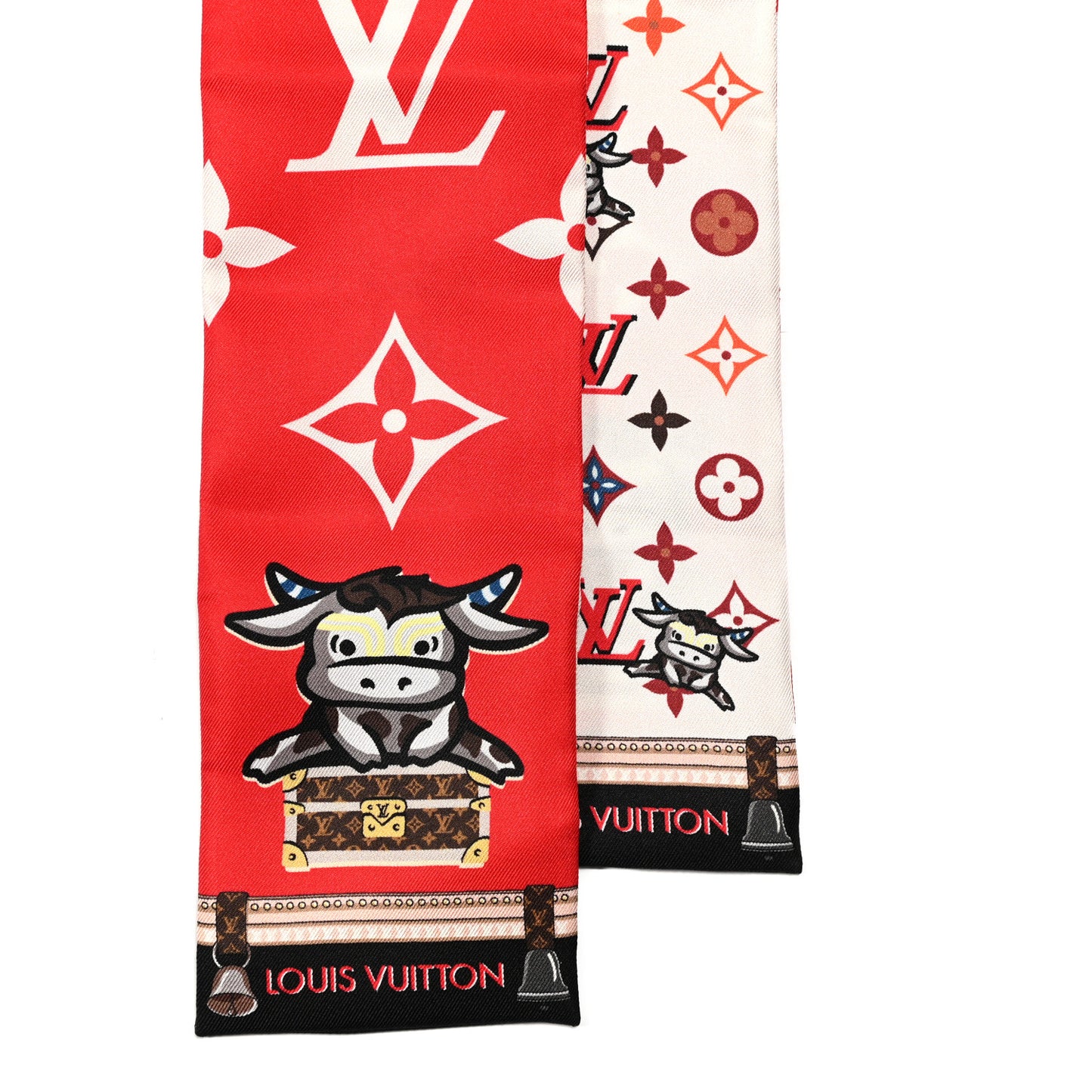 Silk Monogram Rodeo Bandeau Red