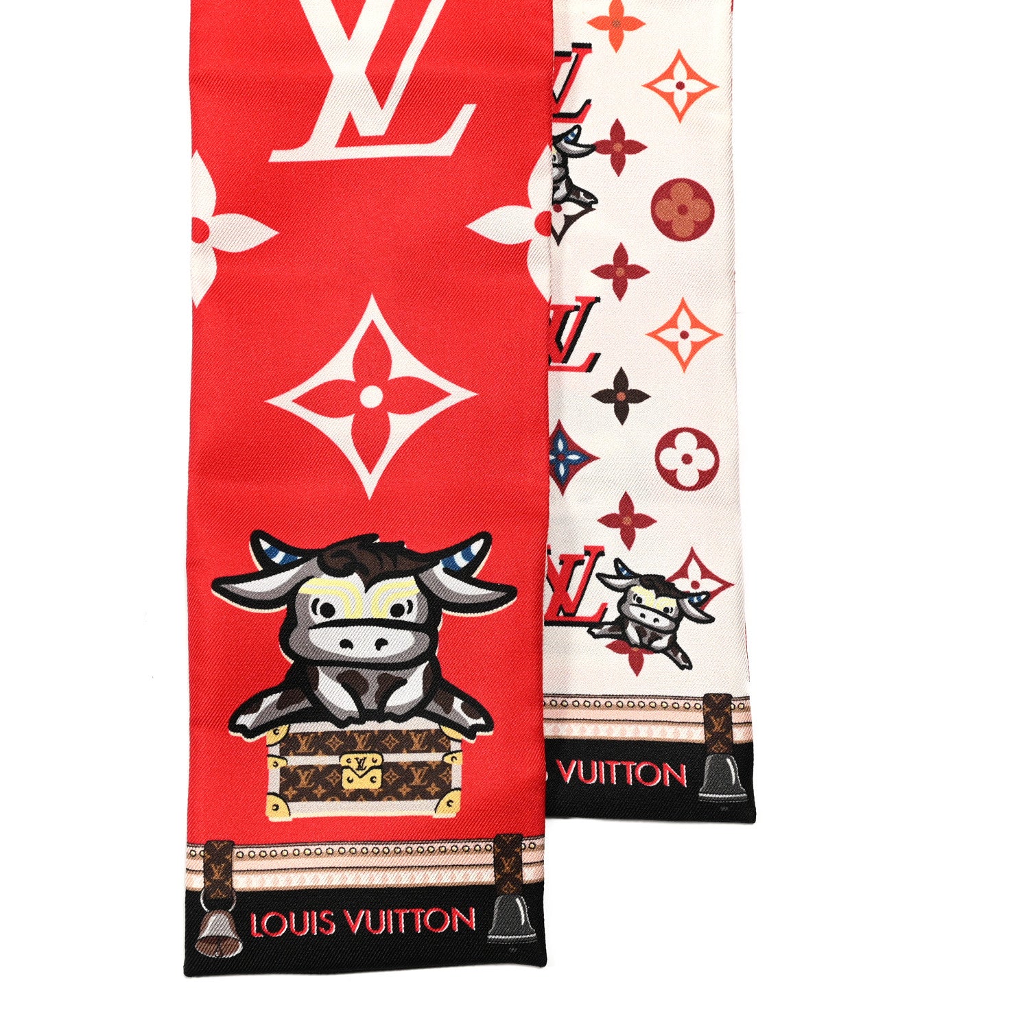 Louis Vuitton Silk Monogram Rodeo Bandeau Red 2 of 3